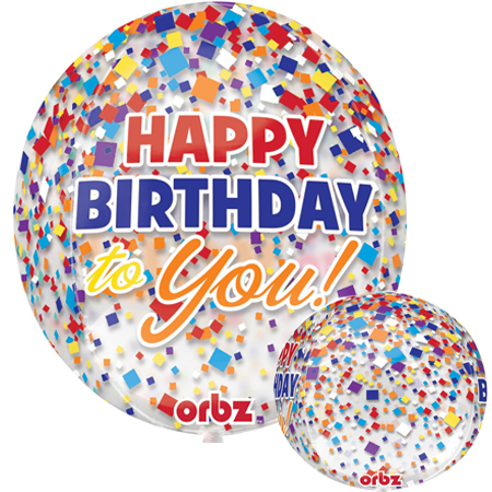 BDay Confetti Clear Orbz PKGD - Click Image to Close