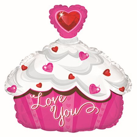 Love You Cupcake Mini-Shape 12” - Click Image to Close