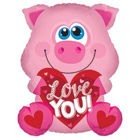 Love You Pink Piglet Shape - Click Image to Close