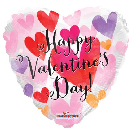 Happy Valentine's Day Watercolor Hearts - Click Image to Close
