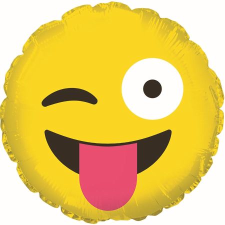 Tongue Out & Winking Emoji 9" - Click Image to Close