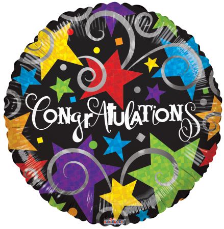 4" Congrats Black *Pre-Inflated* - Click Image to Close