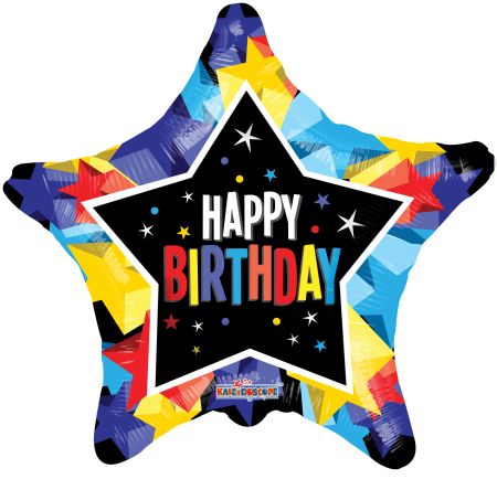 Birthday Bright Colors Star - Click Image to Close