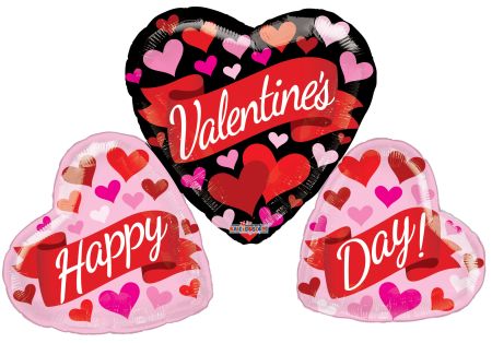 Valentine's Banner and Hearts - Click Image to Close