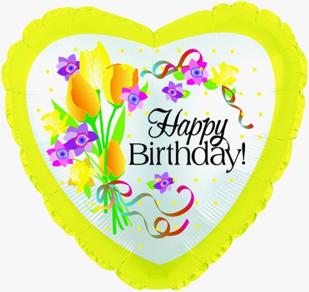 Birthday Yellow Floral - Click Image to Close