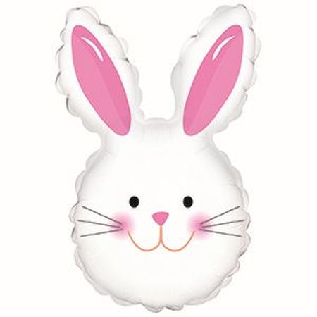 Happy Bunny Head White 12" - Click Image to Close