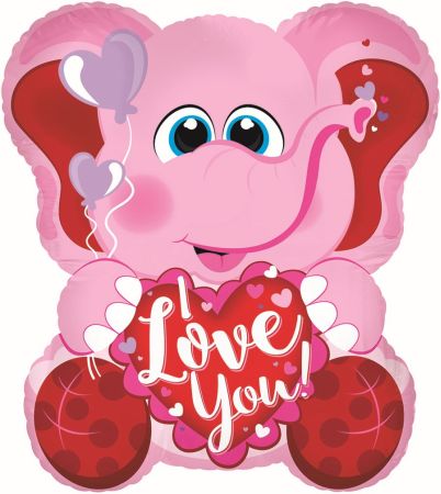 ILY Pink Elephant 12" - Click Image to Close