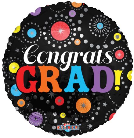 Congrats Grad Dots 9" x - Click Image to Close