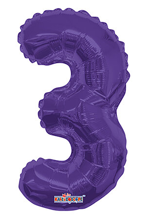 Number 3 Purple Shape 14” PKGD - Click Image to Close