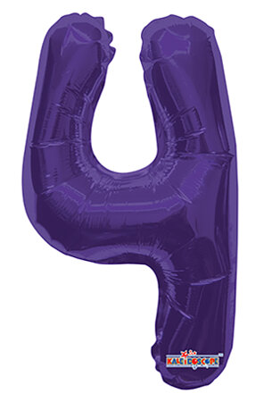 Number 4 Purple Shape 14” PKGD - Click Image to Close