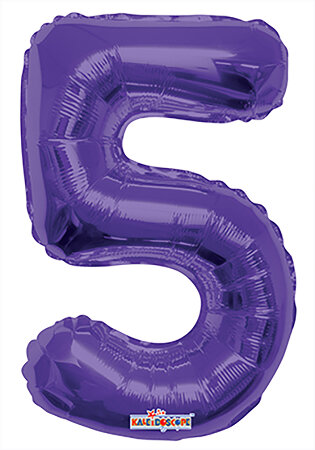 Number 5 Purple Shape 14” PKGD - Click Image to Close