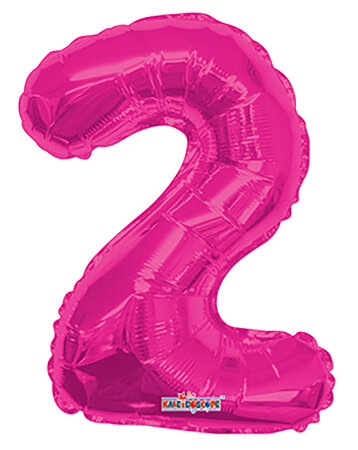 Number 2 Hot Pink Shape 14” PKGD - Click Image to Close