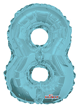 Number 8 Light Blue Shape 14” PKGD - Click Image to Close