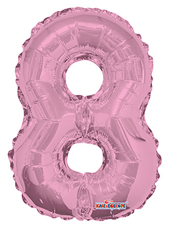 Number 8 Light Pink Shape 14” PKGD - Click Image to Close