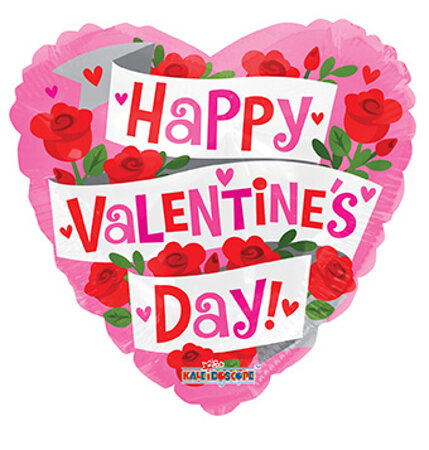 Happy Valentine's Day Banner w/Roses - Click Image to Close