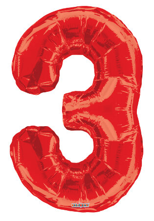 Number 3 Red Shape PKGD - Click Image to Close