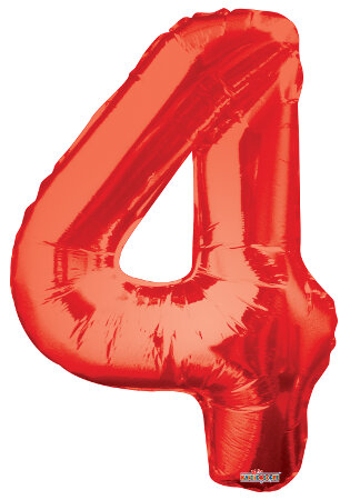 Number 4 Red Shape PKGD - Click Image to Close