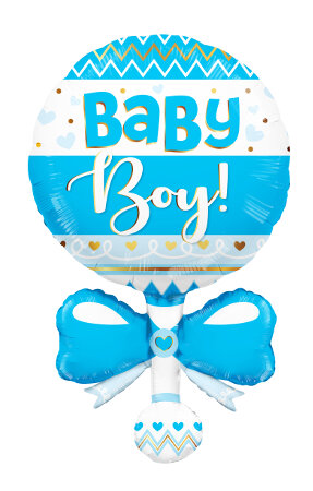 Baby Rattle Blue Shape PKGD - Click Image to Close