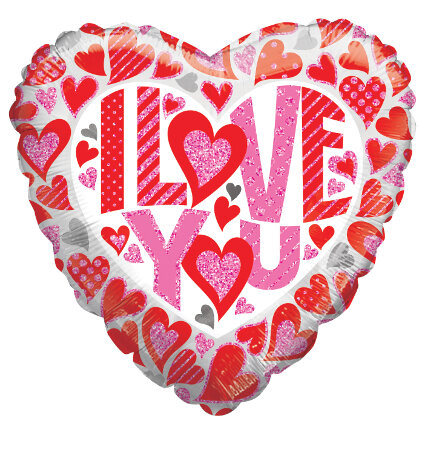 I Love You Glitter Hearts - Click Image to Close