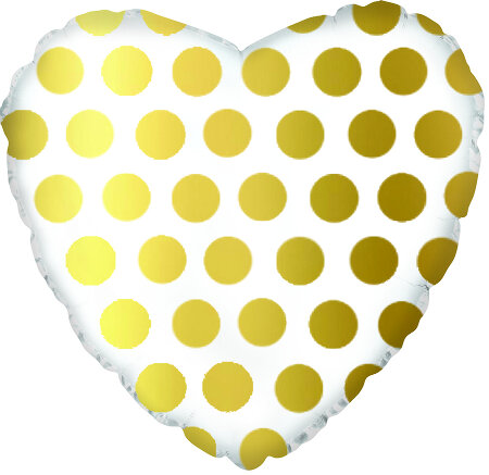 Gold Polka Dot Heart - Click Image to Close