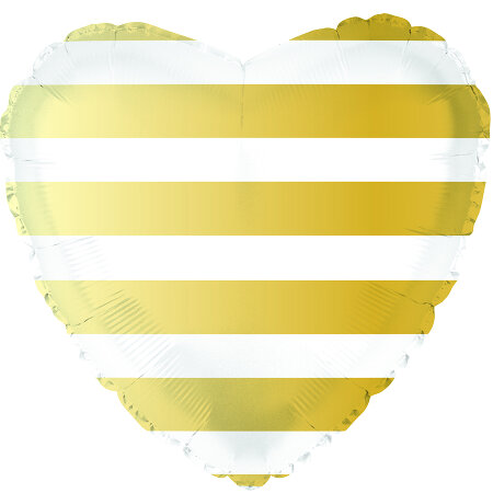 Gold Striped Heart - Click Image to Close