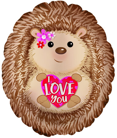 Hedge Hog I Love You Oval - Click Image to Close