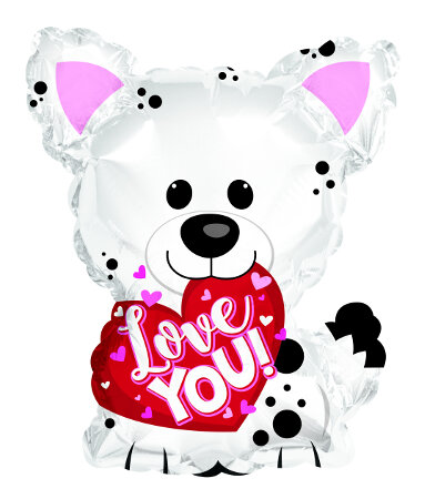 I Love You White Puppy 10" - Click Image to Close