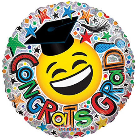 Congrats Grad Smiley Holo - Click Image to Close