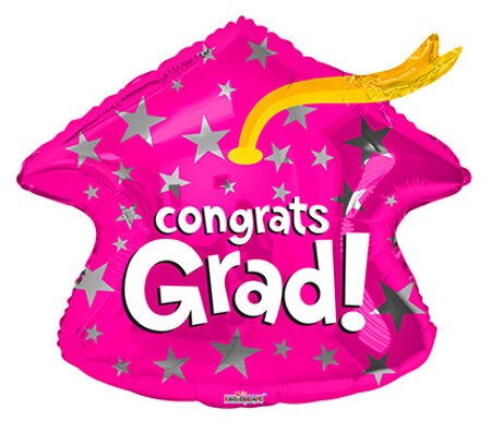 Pink Grad Cap Shape - Click Image to Close