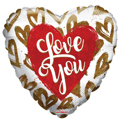 ILY Golden Hearts 9" - Click Image to Close