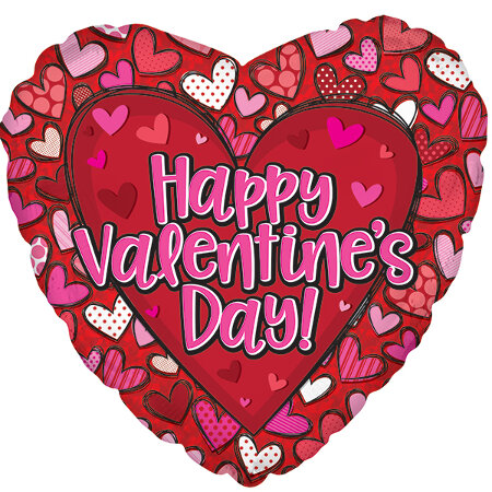 Happy Valentine's Day Patterened Heart - Click Image to Close