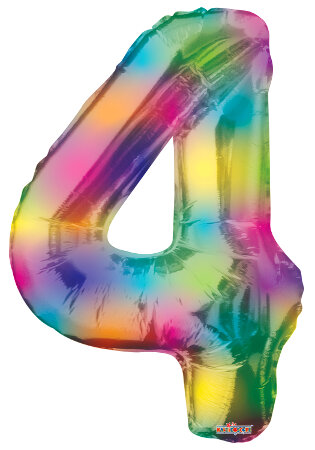 Number 4 Multicolor Shape PKGD - Click Image to Close