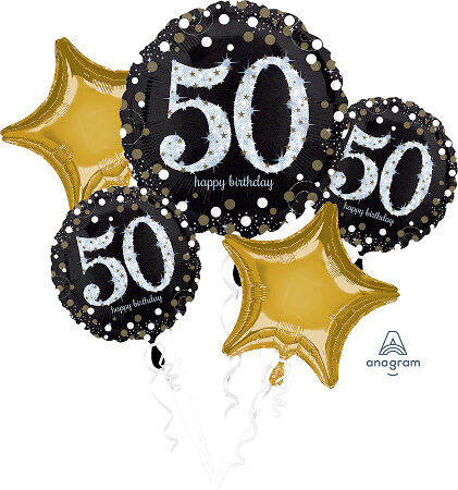 Sparkling 50 Birthday Bouquet - Click Image to Close