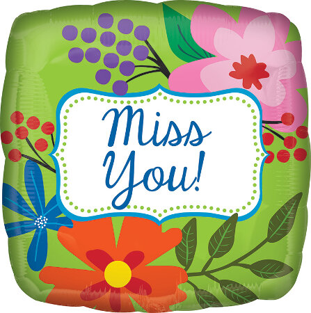 Miss You Green Floral - Click Image to Close