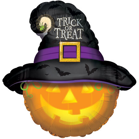 Pumpkin w/Witch Hat - Click Image to Close