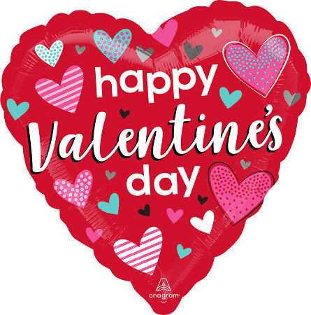 Patterned Hearts Valentine - Click Image to Close