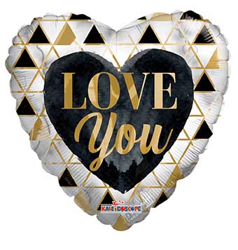 I Love You Gold, Black & White - Click Image to Close