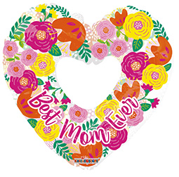 Best Mom Ever Flower Heart Clearview - Click Image to Close