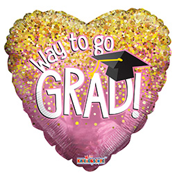 Way To Go Grad Pink 9" - Click Image to Close