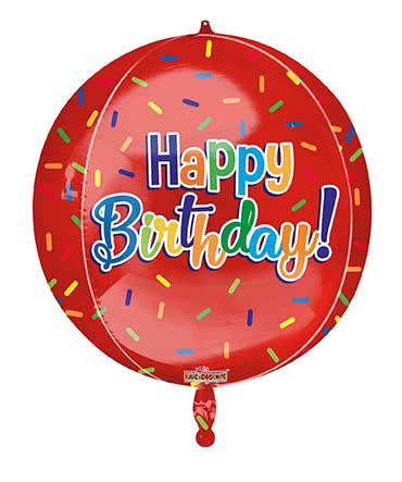 Birthday On Red Sphere - Click Image to Close