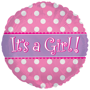 It's A Girl Dots 4" - Click Image to Close