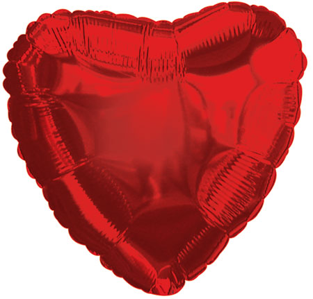 4" Red Heart *Pre-Inflated* - Click Image to Close